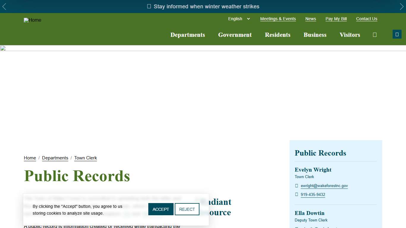 Public Records | Town of Wake Forest, NC