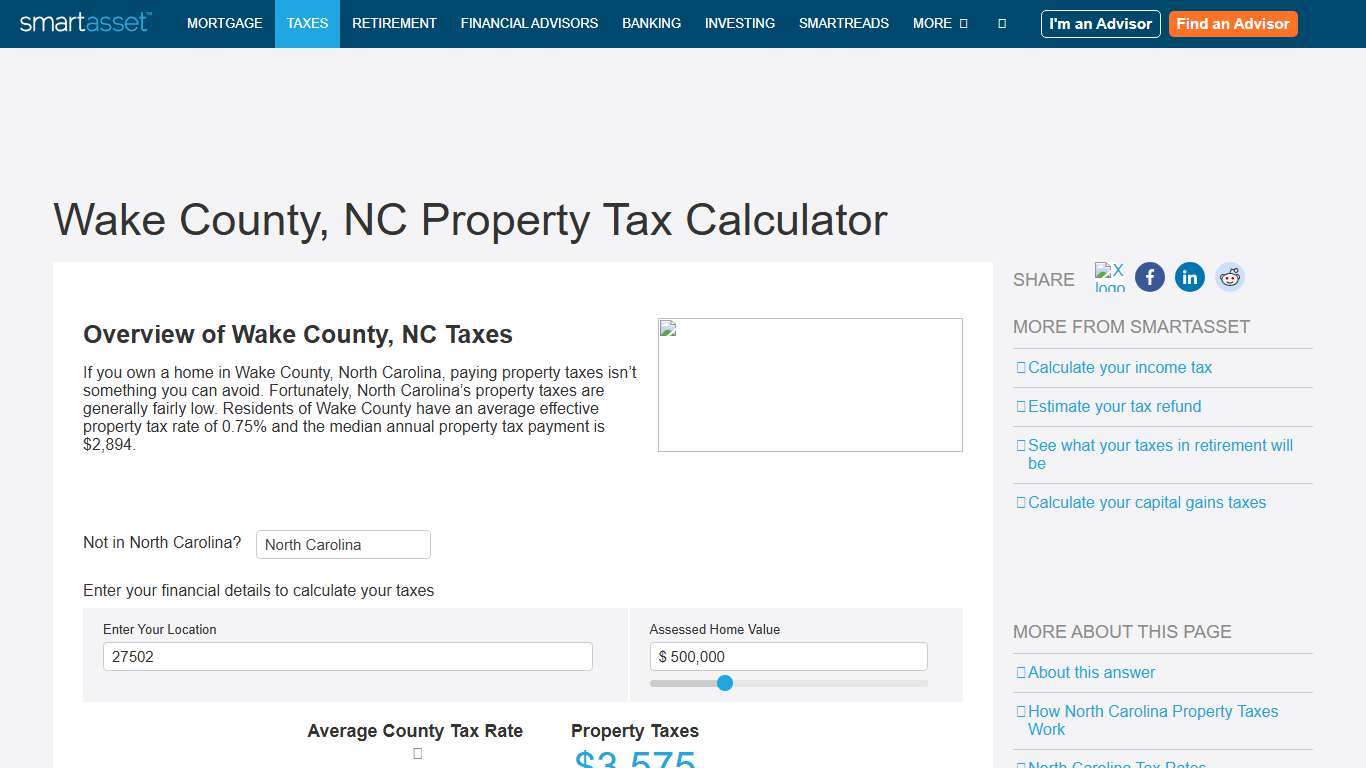 Wake County, NC Property Tax Calculator - SmartAsset