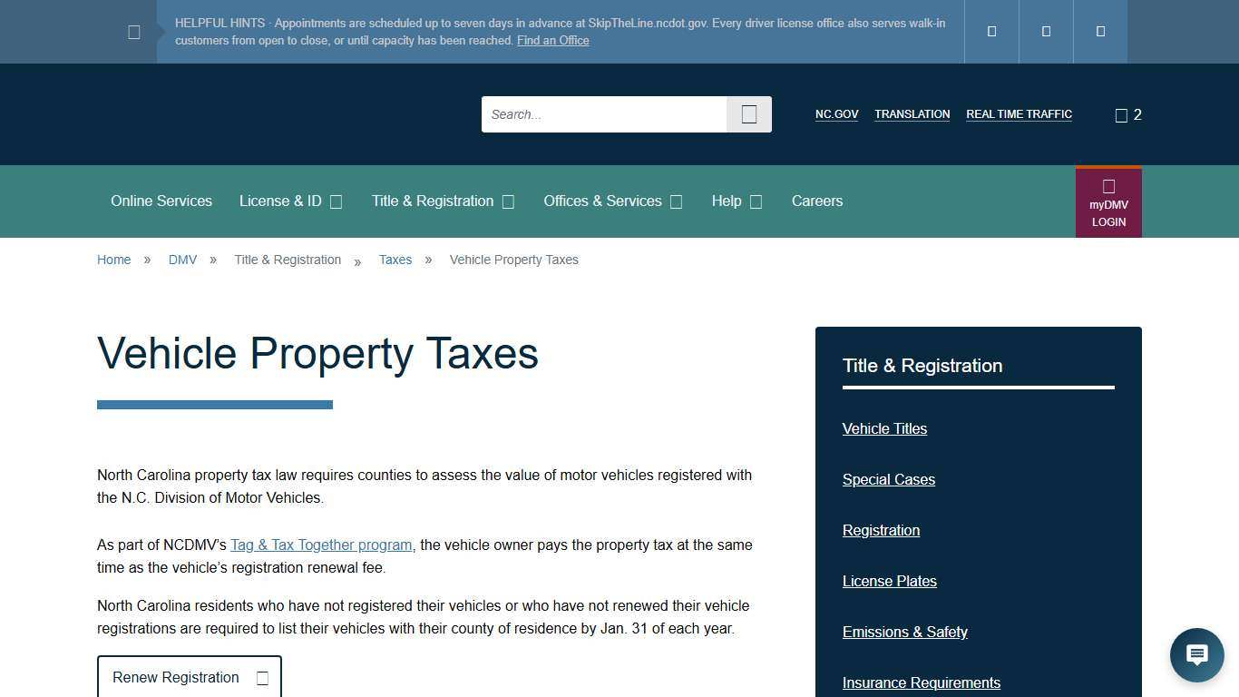 Official NCDMV: Vehicle Property Taxes